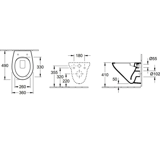 Чаша подвесного унитаза Villeroy & Boch O'Novo 7667HR01 00279268