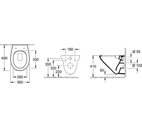 Чаша подвесного унитаза Villeroy & Boch O'Novo 7667R001 00279244