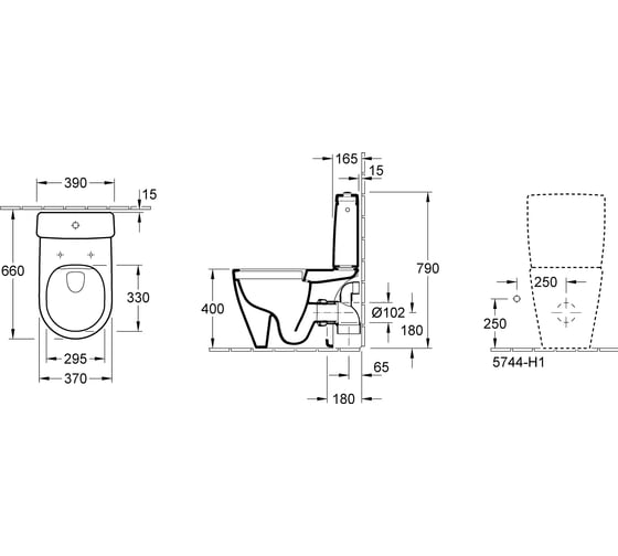 Унитаз компакт Villeroy & Boch Avento 5644R0R1 00249694