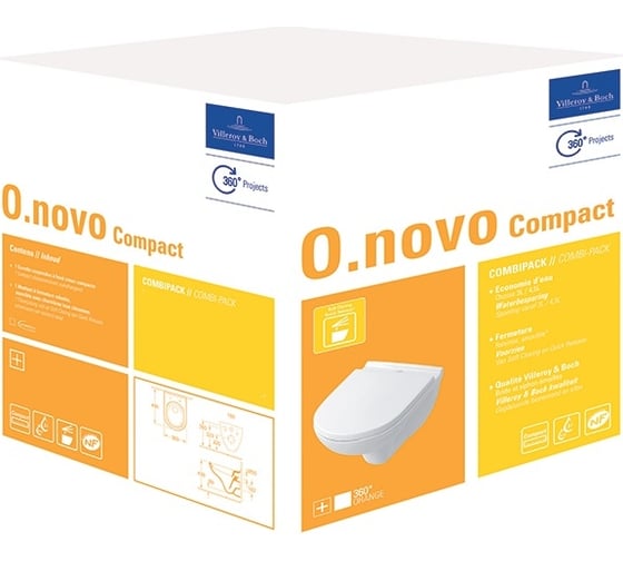 Чаша подвесного унитаза Villeroy & Boch O'Novo 5688H1R1 00279405
