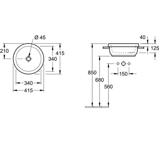 Раковина Villeroy & Boch Architectura 41 416540R1 00279475