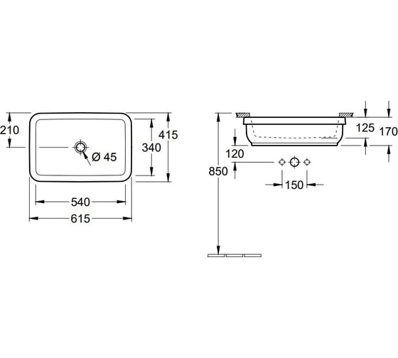 Раковина Villeroy & Boch Architectura 61 417761R1 00279487