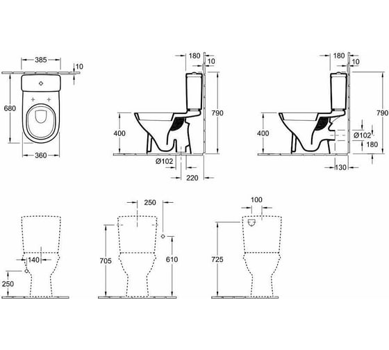 Чаша напольного унитаза Villeroy & Boch O'Novo 5661 10 01 00181524