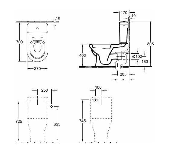 Чаша напольного унитаза Villeroy & Boch Omnia Architectura 5677 10 01 00162887