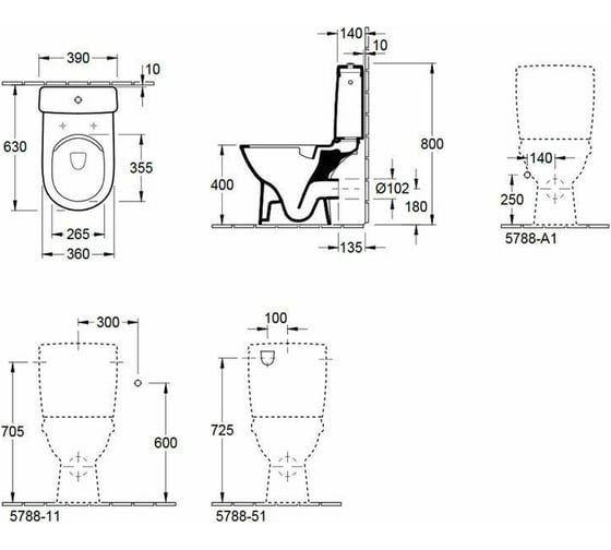 Чаша напольного унитаза Villeroy & Boch O'Novo 5689 R0 01 00198612