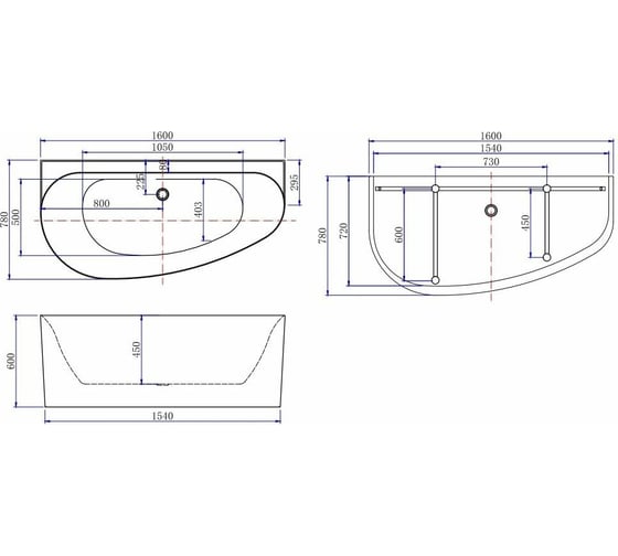 Акриловая ванна ALLEN BRAU Priority 1600x780 Matt White 138678A-MW 00287094