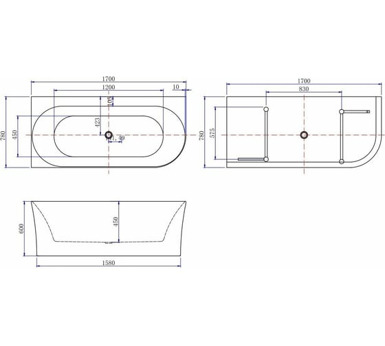 Акриловая ванна ALLEN BRAU Priority 1700x780 Gloss White 139778A-GW 00287089