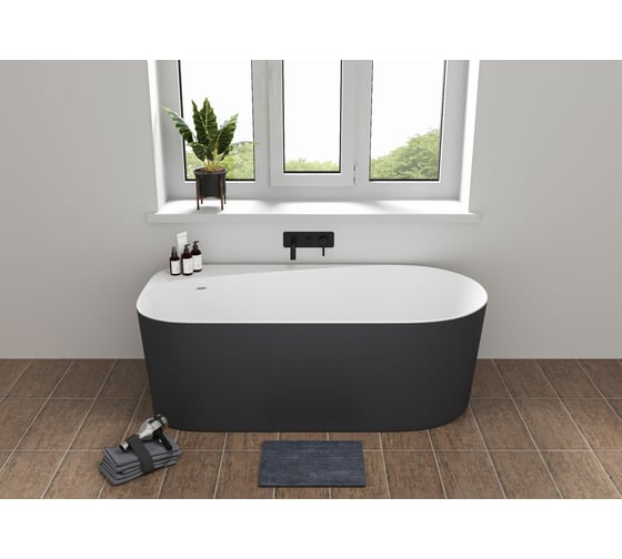 Акриловая ванна ALLEN BRAU Priority 170x80 белый матовый, панель антрацит 2.31001.21/AM 00291969