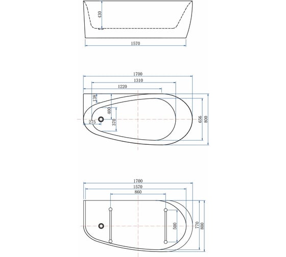 Акриловая ванна ALLEN BRAU Priority 170x80 белый матовый/папирус 2.31002.21/PWM 00293856