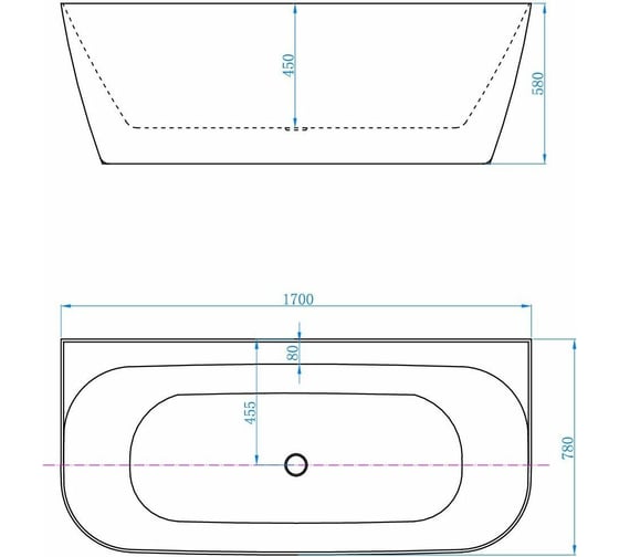Акриловая ванна ALLEN BRAU Priority 170x78 белая матовый/платиново-серый 2.31003.20/PGM 00293875