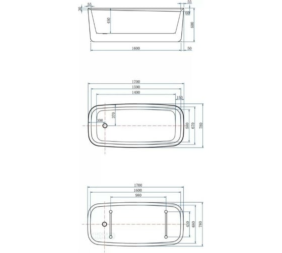 Акриловая ванна ALLEN BRAU Infinity 170x78 белый глянец/папирус 2.21003.20/PWM 00293863