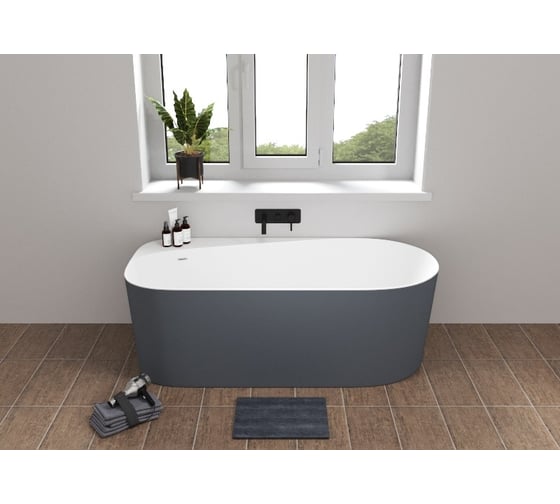 Акриловая ванна ALLEN BRAU Priority 170x80 белая матовый/сине-серый 2.31001.21/BGM 00293884