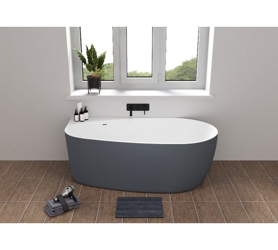 Акриловая ванна ALLEN BRAU Priority 170x80 белый матовый/сине-серый 2.31002.21/BGM 00293886