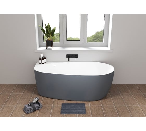 Акриловая ванна ALLEN BRAU Priority 170x80 белый глянец/сине-серый 2.31002.20/BGM 00293885