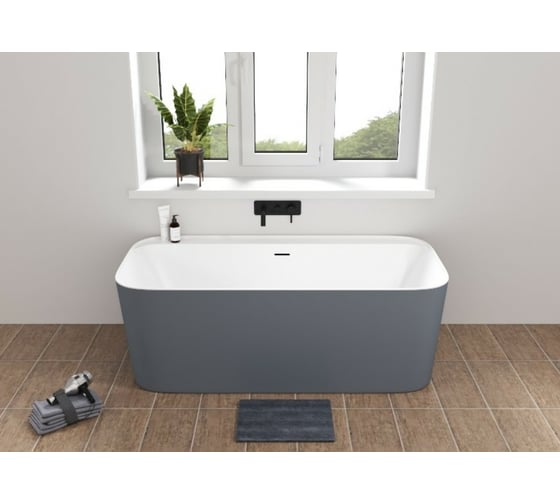 Акриловая ванна ALLEN BRAU Infinity 170x80 белый глянец/сине-серый 2.21001.20/BGM 00293889