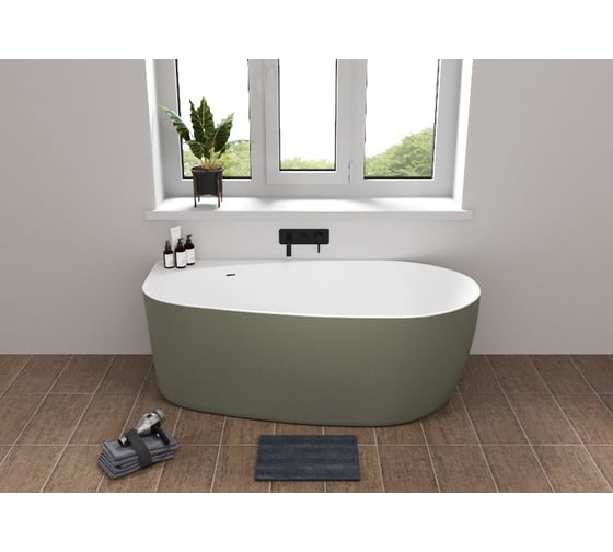Акриловая ванна ALLEN BRAU Priority 170x80 белый глянец/цементно-серый 2.31002.20/CGM 00293896