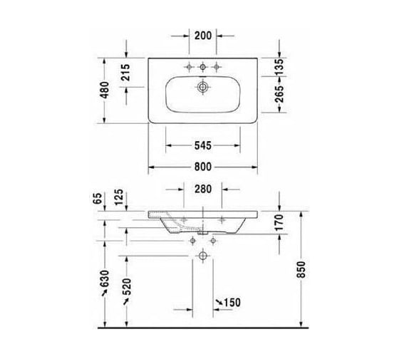 Тумба с раковиной Duravit DuraStyle 80 DS006102222 00202264