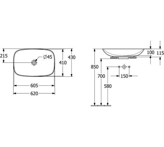 Раковина Villeroy & Boch Loop & Friends 62 4A5001AM 00279623