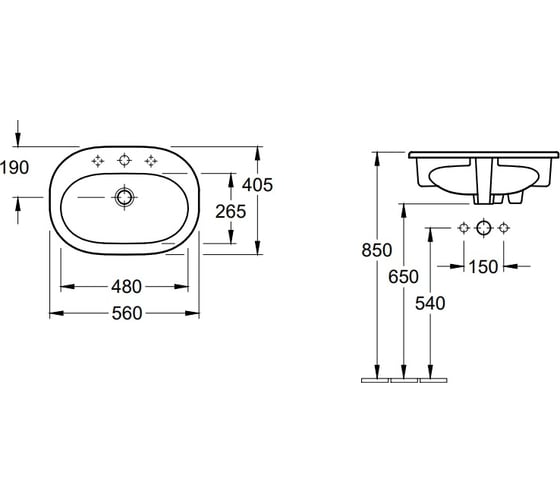 Раковина Villeroy & Boch O'Novo 56 416156R1 00279624