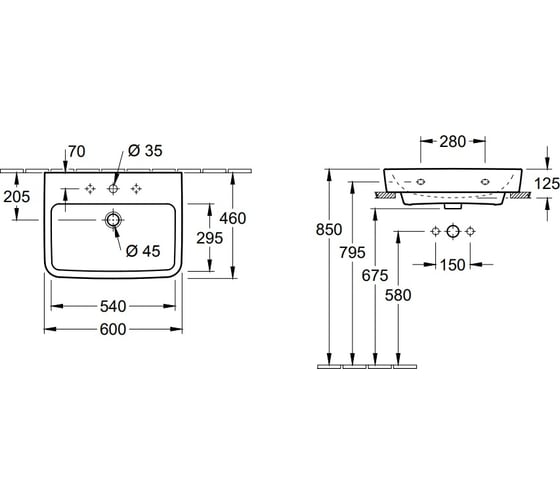 Раковина Villeroy & Boch O'Novo 60 4A416L01 00279702