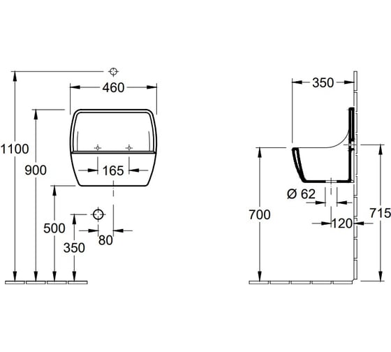 Раковина Villeroy & Boch O'Novo 46 691201R1 00279796