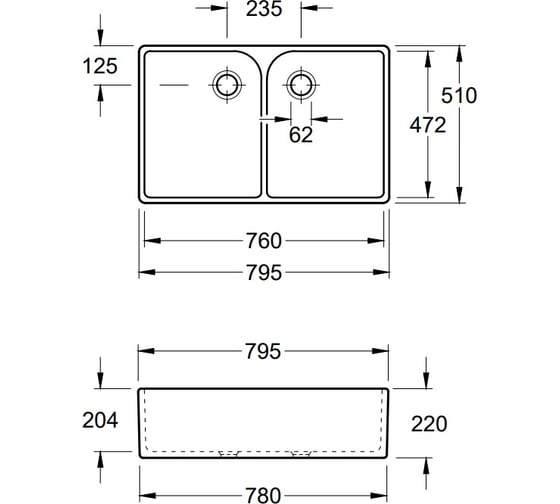 Раковина Villeroy & Boch O'Novo 80 633100R1 00279999