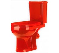 Унитаз-компакт Оскольская керамика ИРИДА горизонтальный выпуск, 1 режим, сиденье ПП, красный 465347
