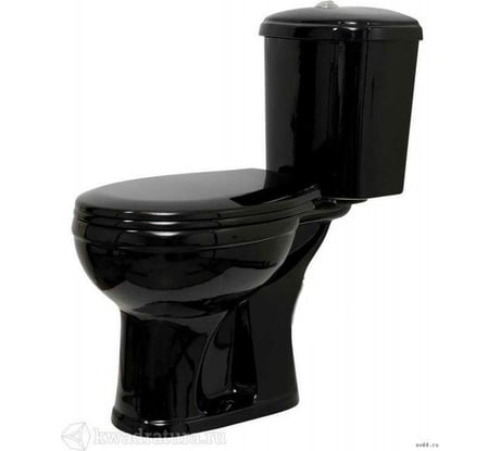 Унитаз-компакт Оскольская керамика ДОРА горизонтальный выпуск, 1 режим, сиденье ПП, черный 463377