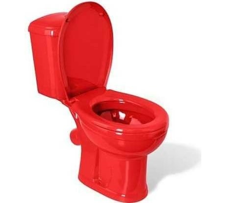 Унитаз-компакт Оскольская керамика ДОРА горизонтальный выпуск, 1 режим, сиденье ПП, красный 463647