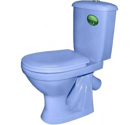 Унитаз-компакт Оскольская керамика СУПЕРКОМПАКТ косой выпуск, 1 режим, сиденье ПП, сиреневый 449104