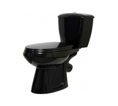 Унитаз-компакт Оскольская керамика ЭЛИССА косой выпуск, 1 режим, сиденье ПП, черный 419191