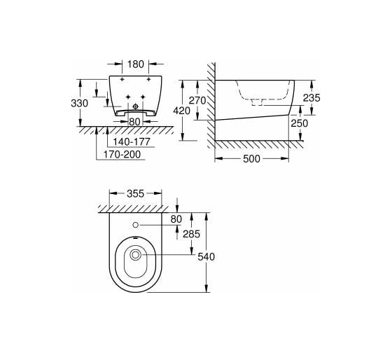 Подвесное биде GROHE Essence Ceramic 3957400H