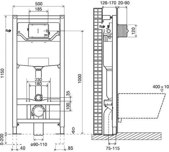 Инсталляция OLI 120 ECO Sanitarblock mechanic 879236