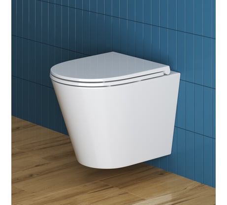 Подвесной унитаз BelBagno TRE безободковый с сиденьем Soft Close BB8001CHR/SC
