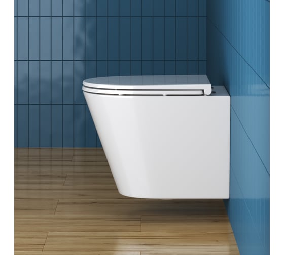 Подвесной унитаз BelBagno TRE безободковый с сиденьем Soft Close BB8001CHR/SC