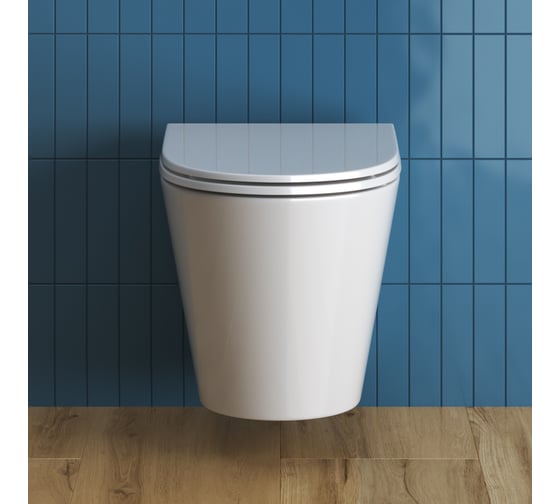 Подвесной унитаз BelBagno TRE безободковый с сиденьем Soft Close BB8001CHR/SC
