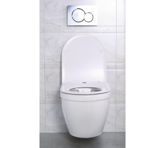 Подвесной унитаз BelBagno LOTO безободковый с сиденьем Soft Close BB070CHR/SC