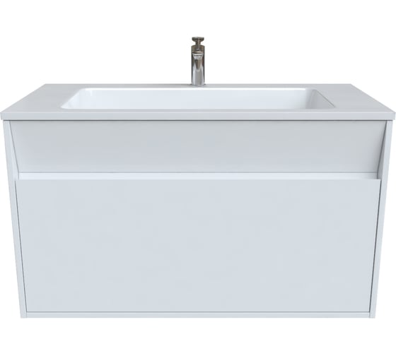 Подвесная тумба с умывальником IDDIS Esper с ящиком, белая 100 см ESP10W0i95K