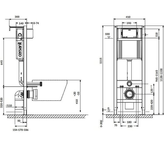 Комплект Cersanit CARINA XL CO DPL EO slim + VECTOR + ACTIS пластик хром глянцевый 64074