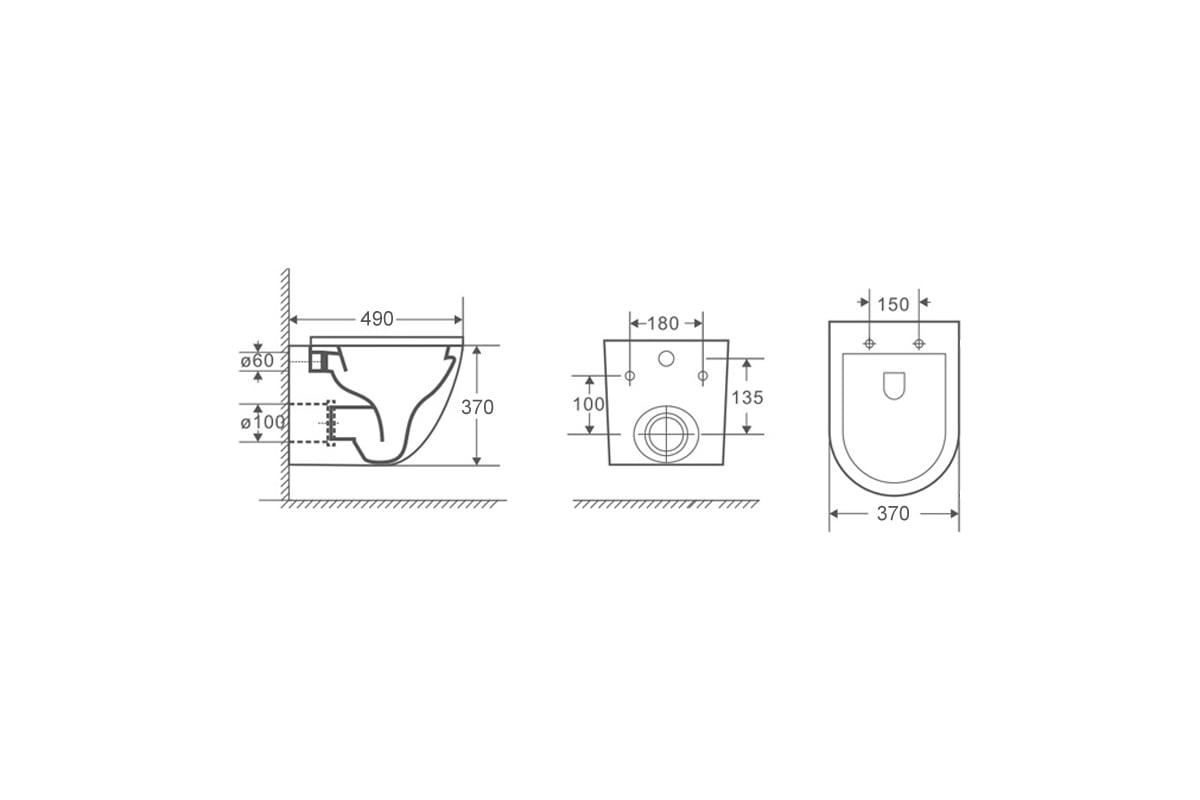 Подвесной унитаз Azario Grado AZ-0046-MB SP (черн. мат) безободковый ...