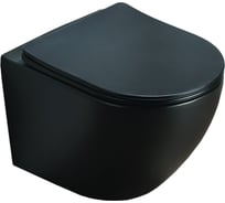 Подвесной унитаз Azario Grado AZ-0046-MB SP (черн. мат) безободковый, 00077058