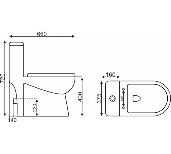 Монолит EVA GOLD T1016B со встроенным биде, сиденье ДП, с гофрой и подводкой УТ-00002976
