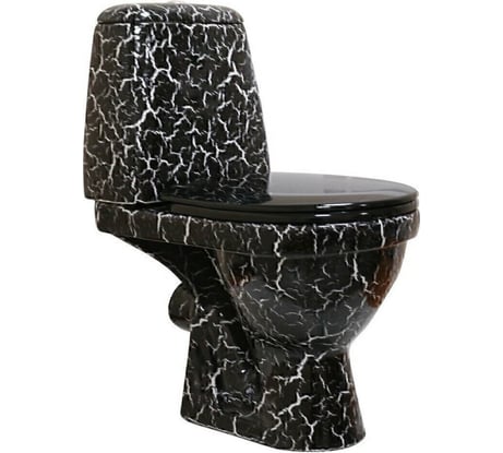 Унитаз-компакт Rosa Премьер чёрный кракелюр Вн УнПчк15