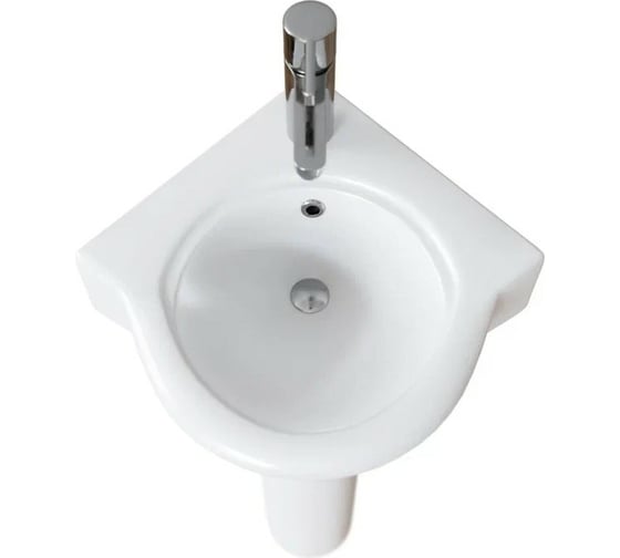 Угловая раковина Ekokerama ANGOLLO 470x495 мм., глазурь, белый, касабланка EK 0100 100Р
