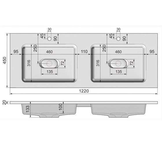 Раковина Jorno Modul 120 Mol.08.120/W