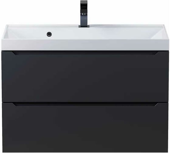 Подвесная тумба с раковиной uperwood Tanos 80 см, черная 291020254 1