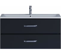Подвесная тумба с раковиной uperwood Foster 100 см, черная 291020538