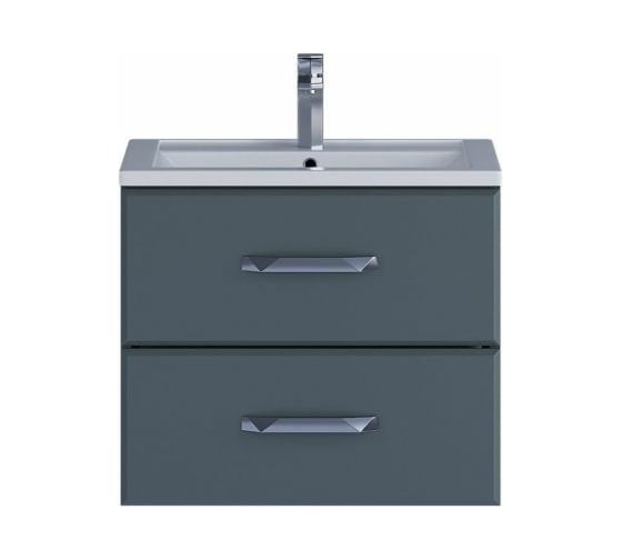 Подвесная тумба с раковиной uperwood Foster 60 см, серый графит 291020539 1