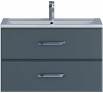 Подвесная тумба с раковиной uperwood Foster 80 см, серый графит 291020541