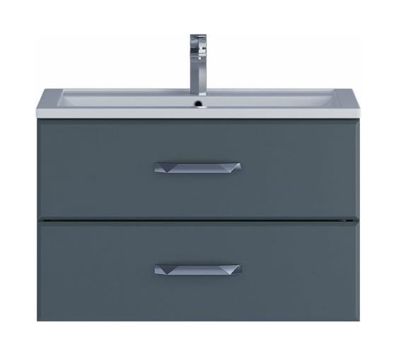 Подвесная тумба с раковиной uperwood Foster 80 см, серый графит 291020541 1
